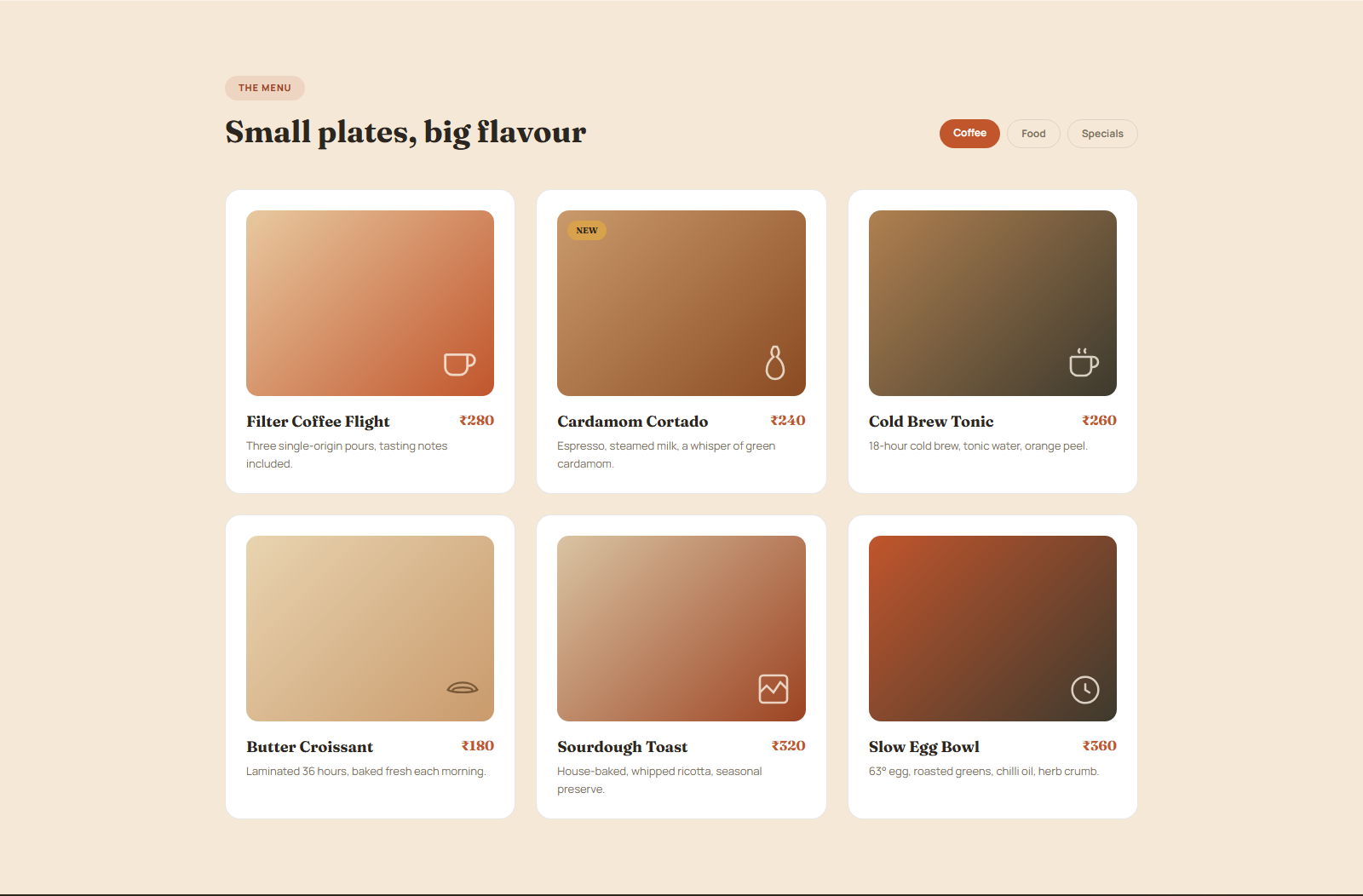 Copper & Co. Menu